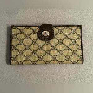 Gucci brown and tan long wallet